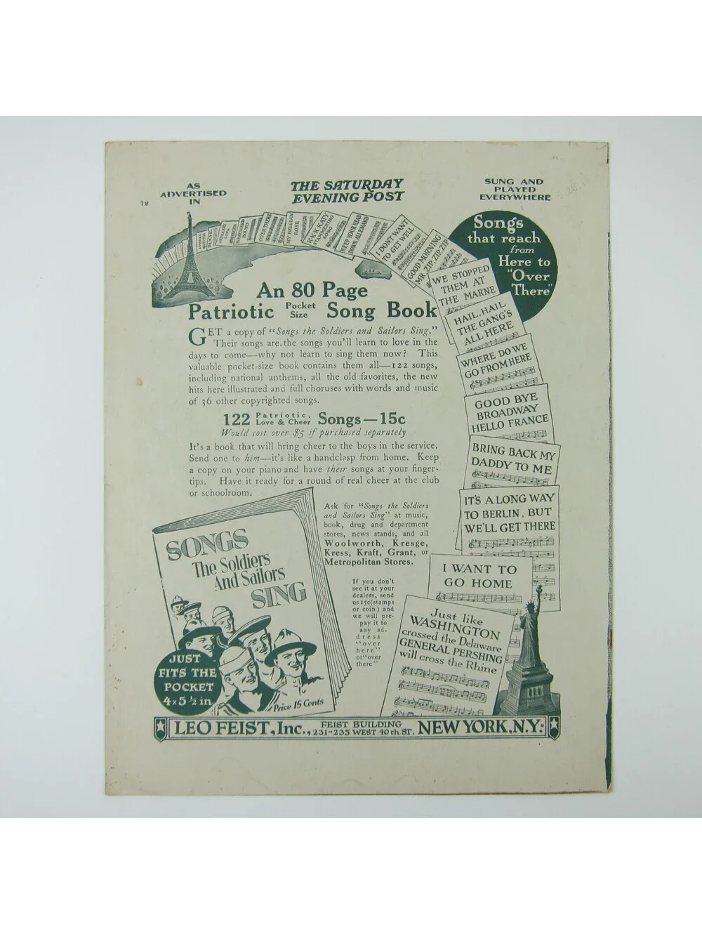 Sheet Music If He Can Fight Like He Can Love Good Night Germany WWI Antique 1918